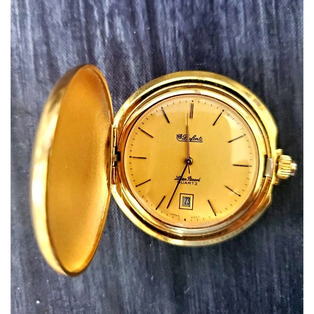 Vintage Dufonte Lucien Piccard Swiss Inspired Date Pocket Watch Everything Works